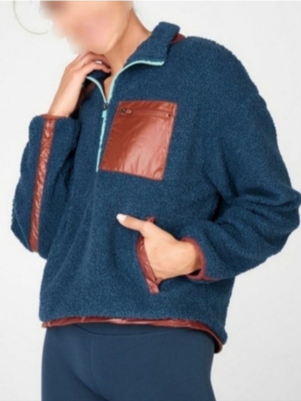 Fabletics Women's Blue Fleece Jacket XL